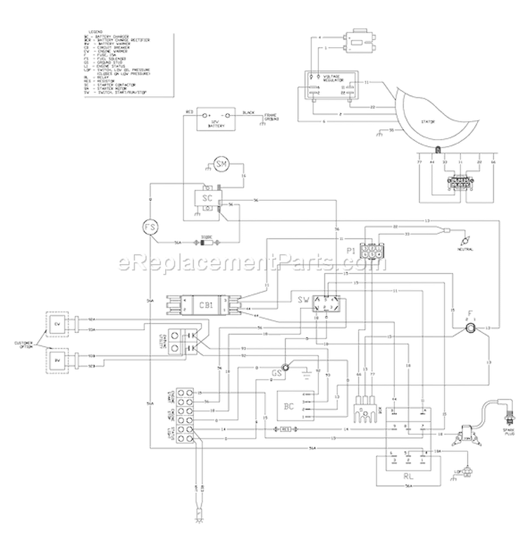 Page F Diagram and Parts List for 040221-0  Briggs and Stratton Generator